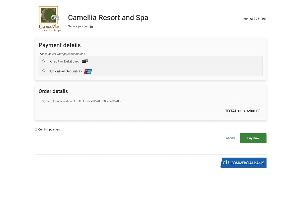 commercial bank payment gateway wordpress